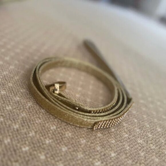 TWO leashes - 1 Pearl & 1 Gold with rhinestones - Picture 2 of 8